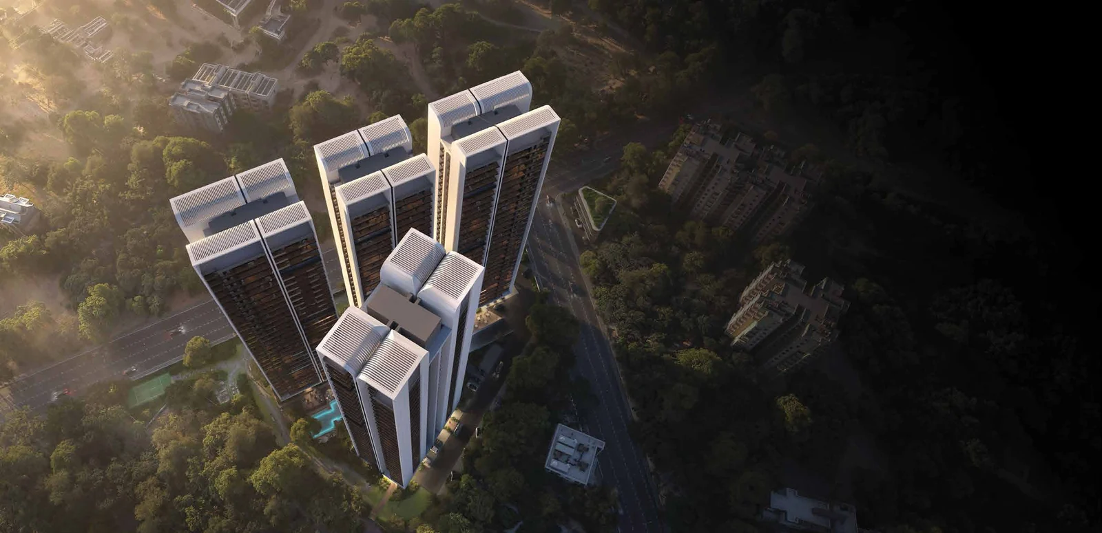 Aerial view of The Aerth towers at Sector 79, Gurugram